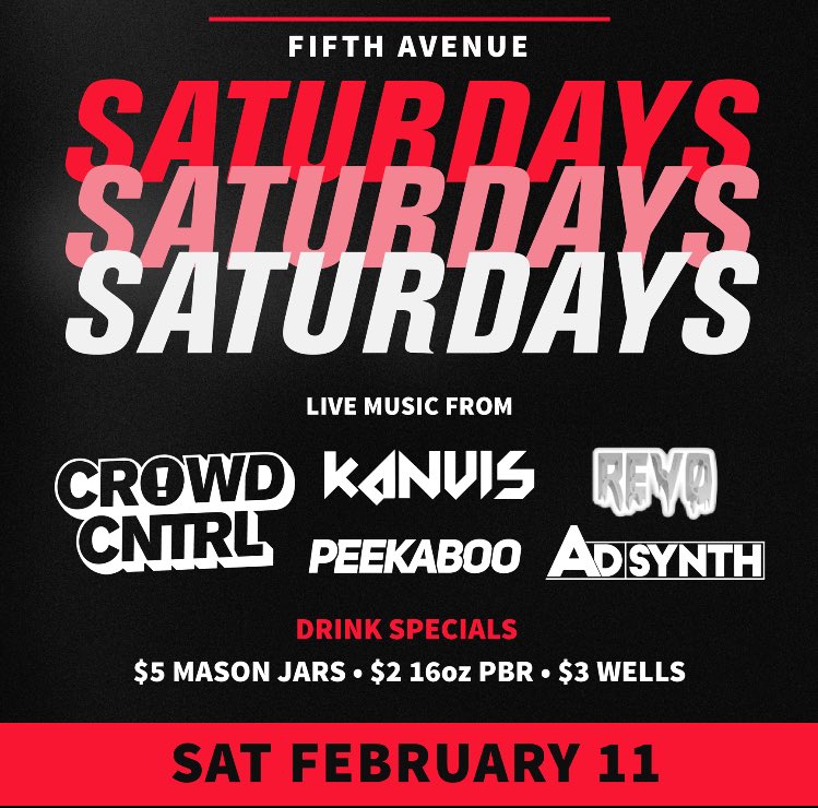 wmusocial's tweet photo. Bored of spending your Saturdays sleeping with your cousin? Come out to Fifth Ave tonight and practice a more legal form of fun! 9pm, 18+ ! https://t.co/buVosu93tf