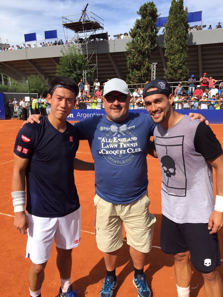 Fabio Fognini (@fabiofogna) on Twitter photo Great practice with <a href="/keinishikori/">Kei Nishikori</a> and my assistant coach of the week! Getting reading for @ArgentinaOpen Great practice with <a href="/keinishikori/">Kei Nishikori</a> and my assistant coach of the week! Getting reading for @ArgentinaOpen