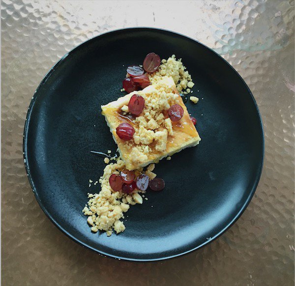 TheHakeLJ's tweet photo. Indulge in our cheesecake: gorgonzola, goat cheese with an almond-laced crust, sliced market grapes make for a decadent, final bite. https://t.co/5q3d31UbMB