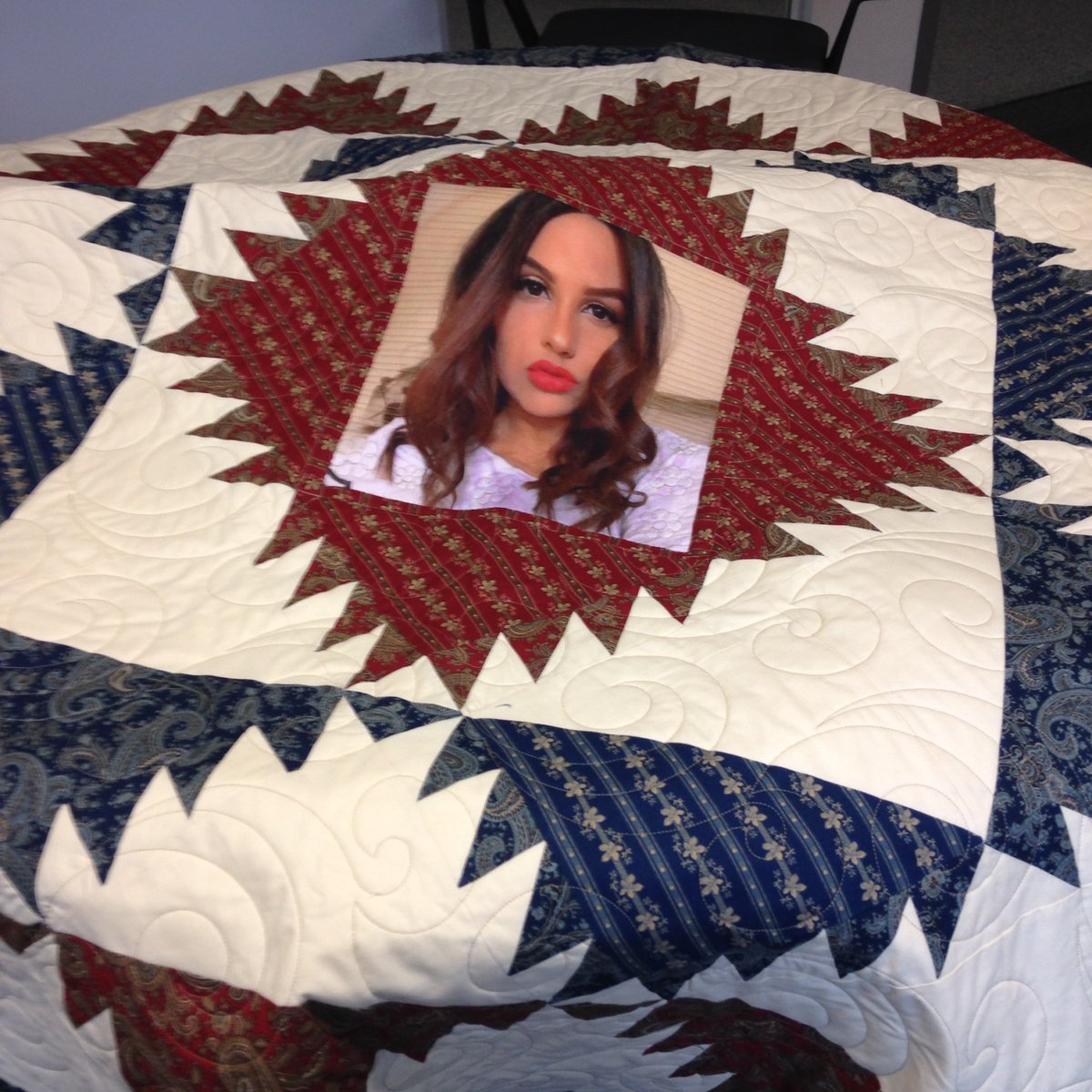 <a href="/VandFloral/">Vintage and Floral</a> I love making #quilts that deeply move my clients.Here is another photo of the Bears Paw #wedding #quilt