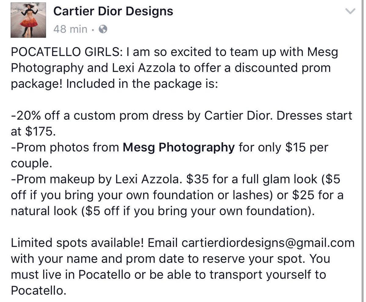 shoplapoubelle's tweet photo. so excited to be teaming up with MesgPhotography and @loserlexii for this prom deal! Reserve your spots now! #designercartier https://t.co/mp3xtwUY6g