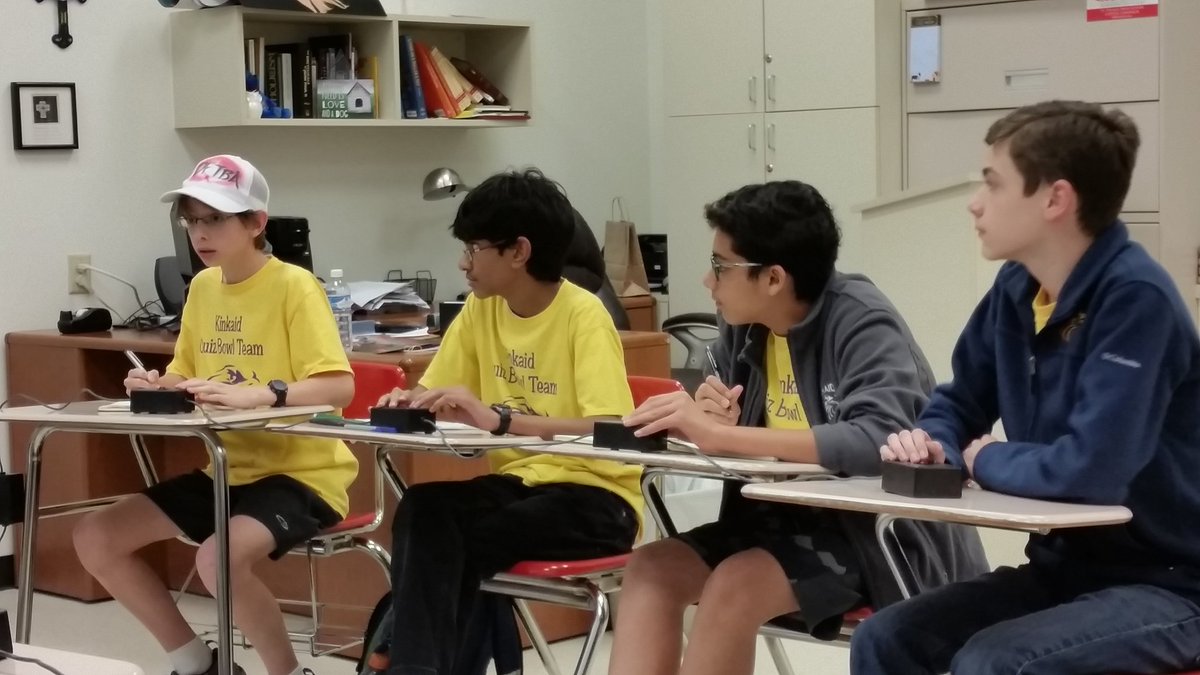 KayemLibrary's tweet photo. @KinkaidSchool purple QuizBowl team advances to semi-finals after tough match against T.H. Rogers #KinkaidMS https://t.co/pDgCxdbho9