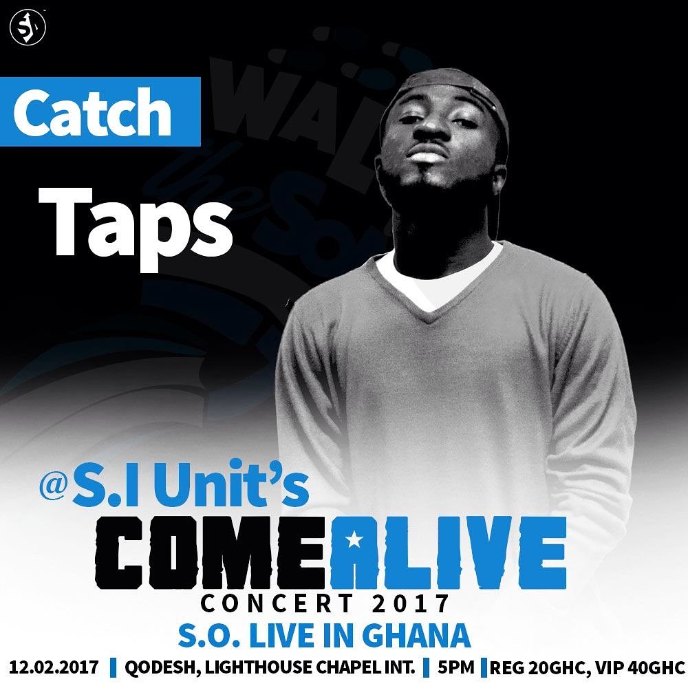 TheSIunit's tweet photo. @TapsRaps live in action tmrw #SOinGh #ComeAlive17 #Quodesh #12thFeb2017 https://t.co/lWuNyIghjd