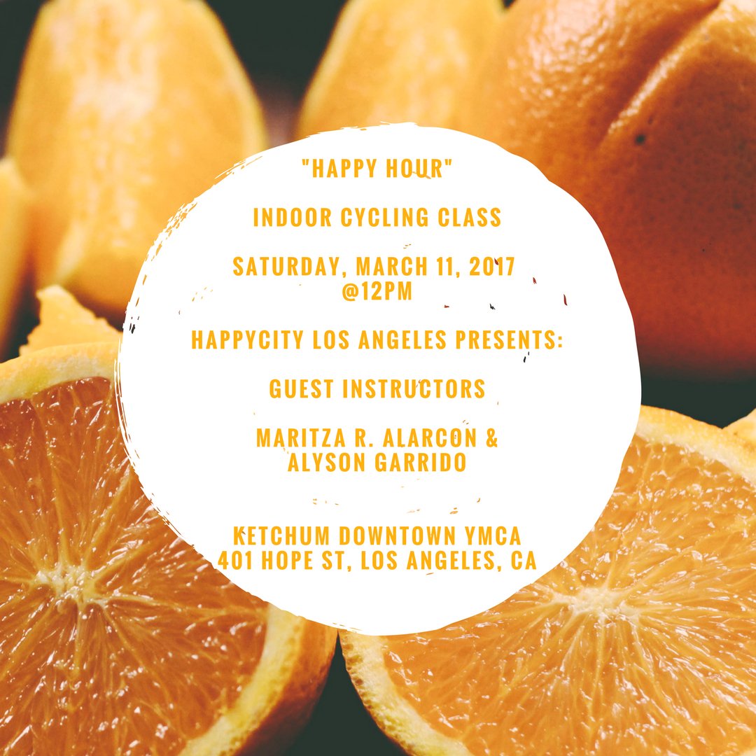HappyCityLA's tweet photo. RSVP for our "Happy Hour" indoor cycling class March 11th at 12pm :)  

Eventbrite: https://t.co/LFZPTjp2sf
#LosAngeles #HappyHour https://t.co/dsPjfMzriq