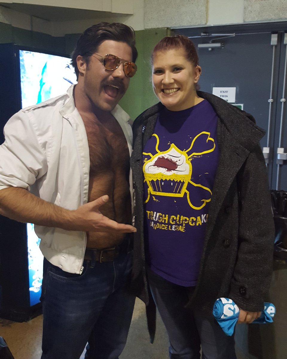 Melissamayfire's tweet photo. I got to meet @JoeyRyanOnline ! #BucketList goal accomplished! (Rockin' my @CandiceLeRae tshirt!) #indywrestling #Lorain #Ohio #CKCW https://t.co/sgRlJynuhq