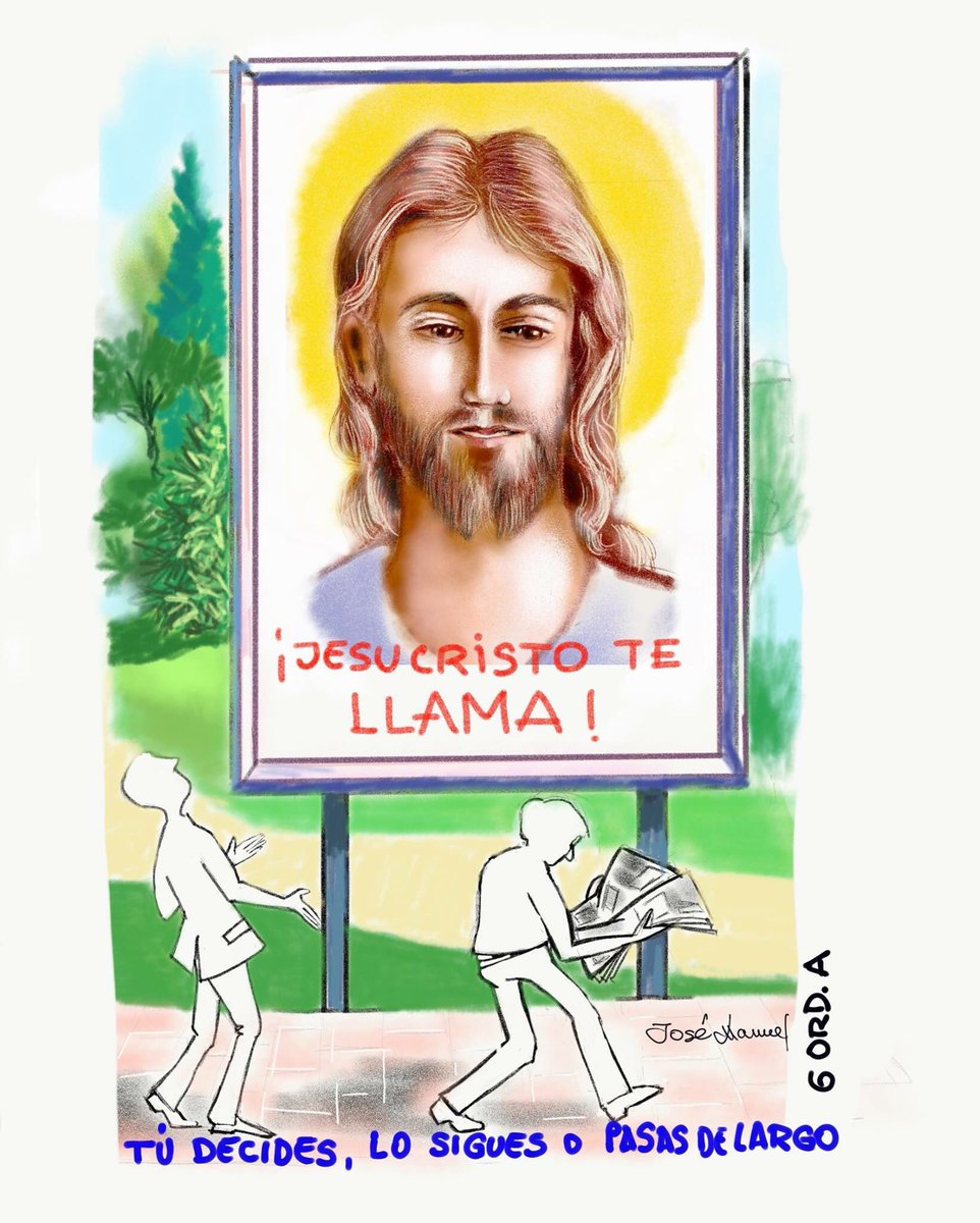 DiocDeCartagena's tweet photo. "Así se dijo a los antiguos; pero yo os digo" (Mt 5, 17-37). Dibujo de @ObispoCartagena https://t.co/lhhz0VKOLt
