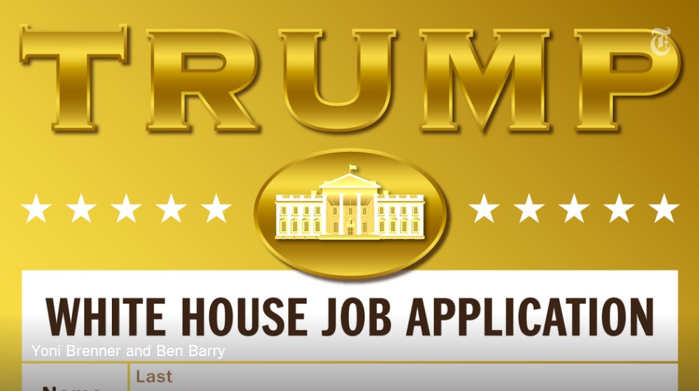 nytopinion's tweet photo. Is a job at the White House right for you? There’s only one way to find out: Apply! https://t.co/rIPSpkJmfW https://t.co/RKQdyz3nZs