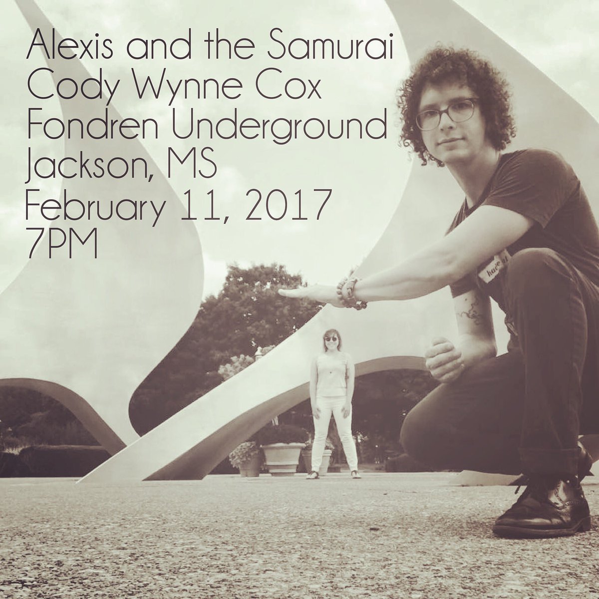 AlexisandtheSam's tweet photo. We are heading to #JXN today to play with the legendary @ElegantTrainrek at Fondren Underground. 7pm, bring a date! https://t.co/7TQpbx4w1X