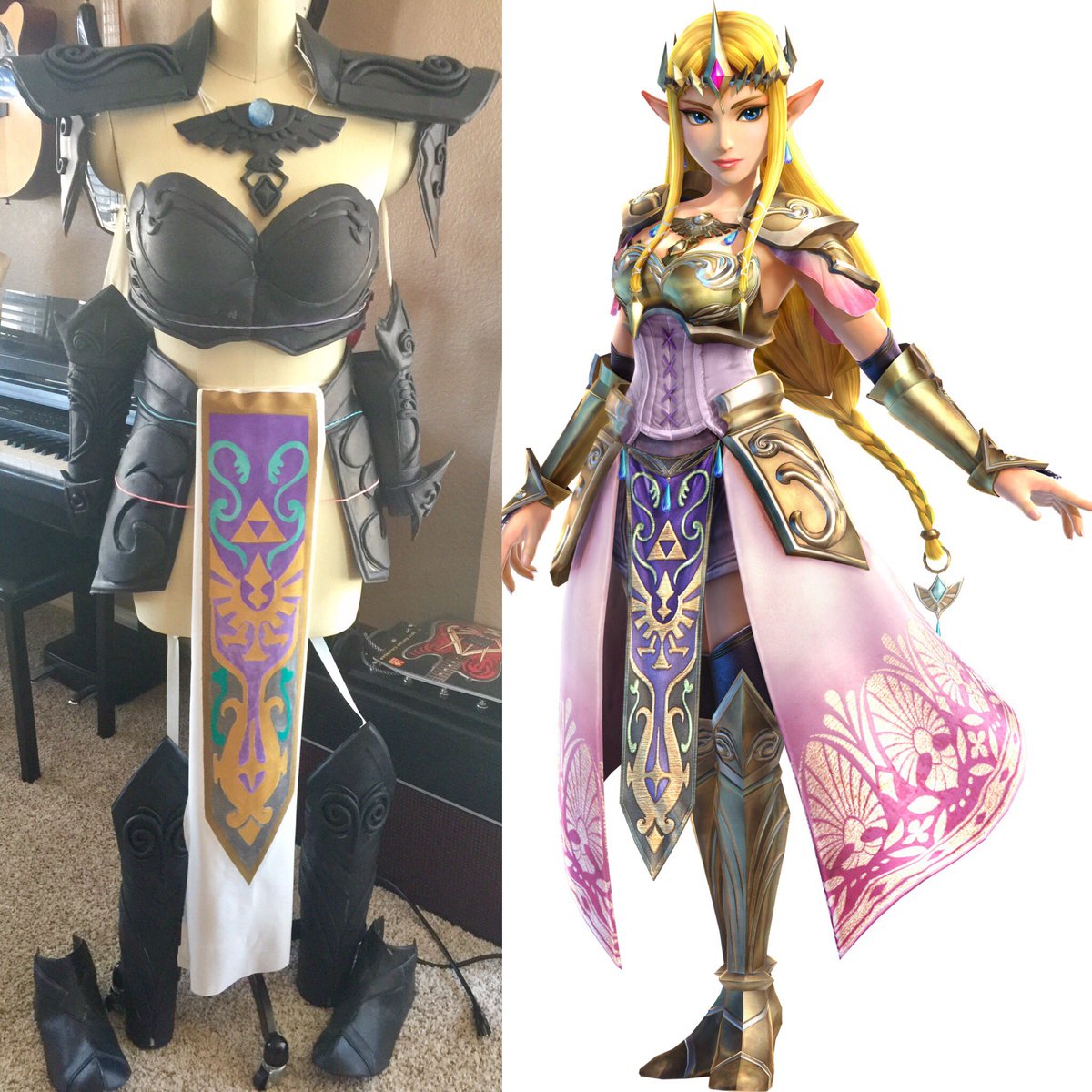 Progress photo - loving it so far m.facebook.com/TheTKDGRL/ #worblasblackart #worbla #worblaarmor #tkdgirl #zeldacosplay #zeldahyrulewarriors