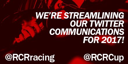 RCR3ADillon's tweet photo. We’re streamlining our Twitter comms for 2017! Be sure to follow @RCRracing @RCRCup for all of RCR's Cup-related coverage. https://t.co/zydiDPC1xA