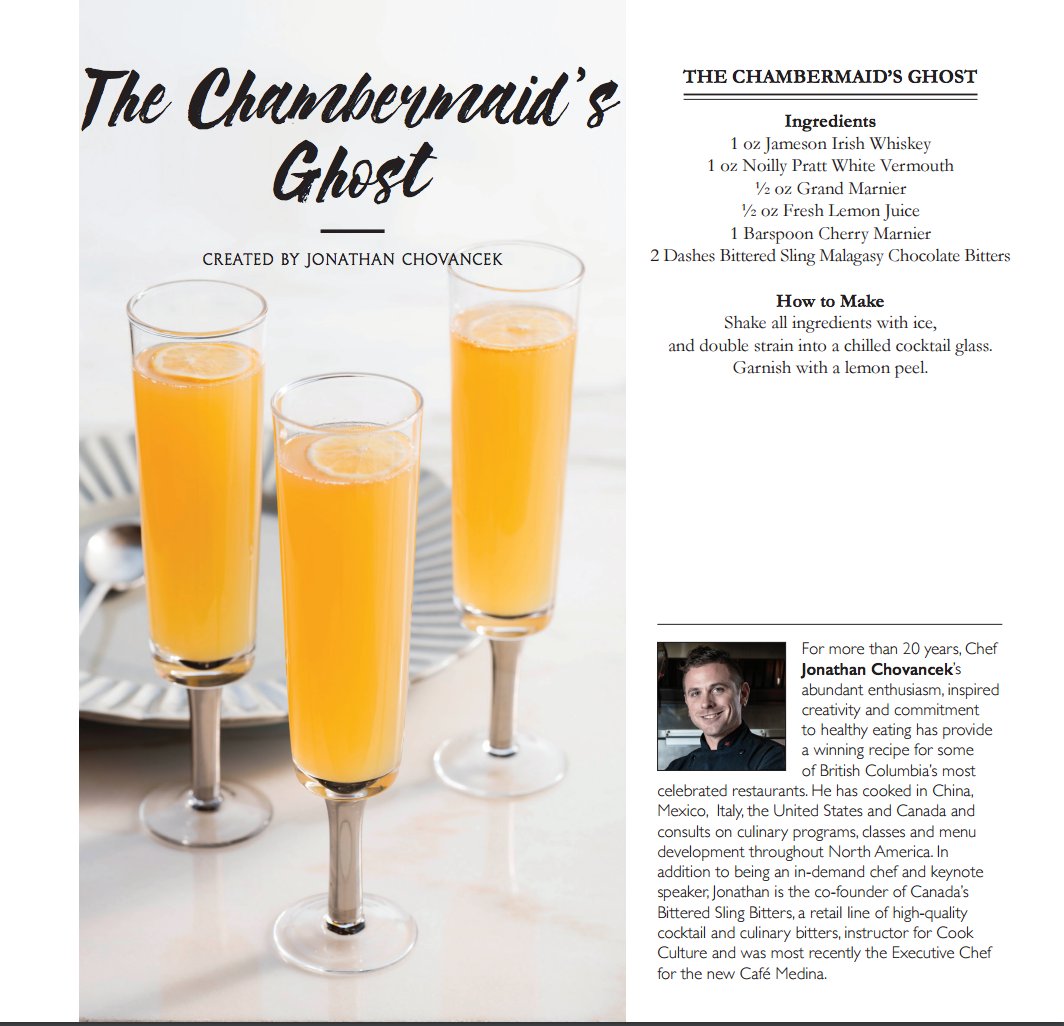 Vancouver's @chefjonathanc presents his "Chambermaid's Ghost" inspired by Grand Marnier &amp; Bittered Sling Bitters. Recipe: 📸 #LeGrandSling