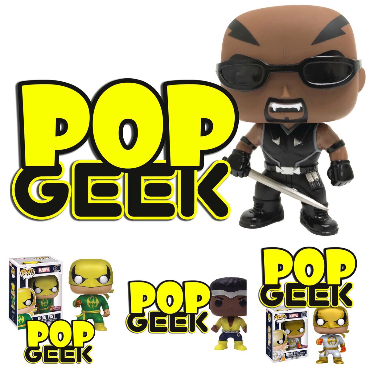 PopGeekCo's tweet photo. New PX Exclusives are up for pre-order at https://t.co/ed3lL3X1da #PopGeek #funkopop #marvel #blade #ironfist #lukecage https://t.co/Q6b98Wy4Cz