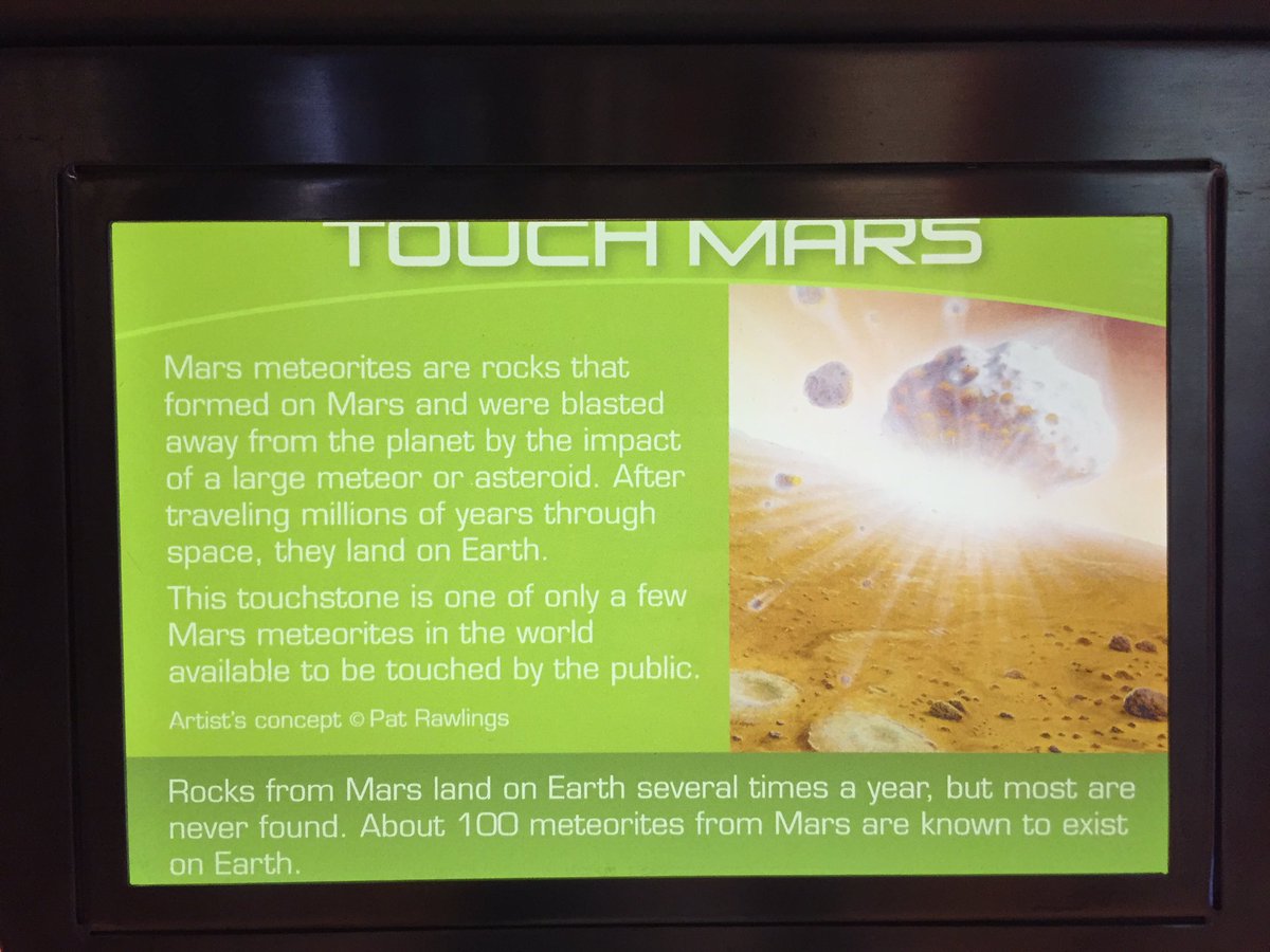 lsullivan's tweet photo. Hey @STEMFalcon You should swoop in &amp; touch pieceof REAL MARS! I can't quite reach it #meteorite #FriendsHelpFriends #MarsExhibit #SEEC2017 https://t.co/tjkEwJtL0Y