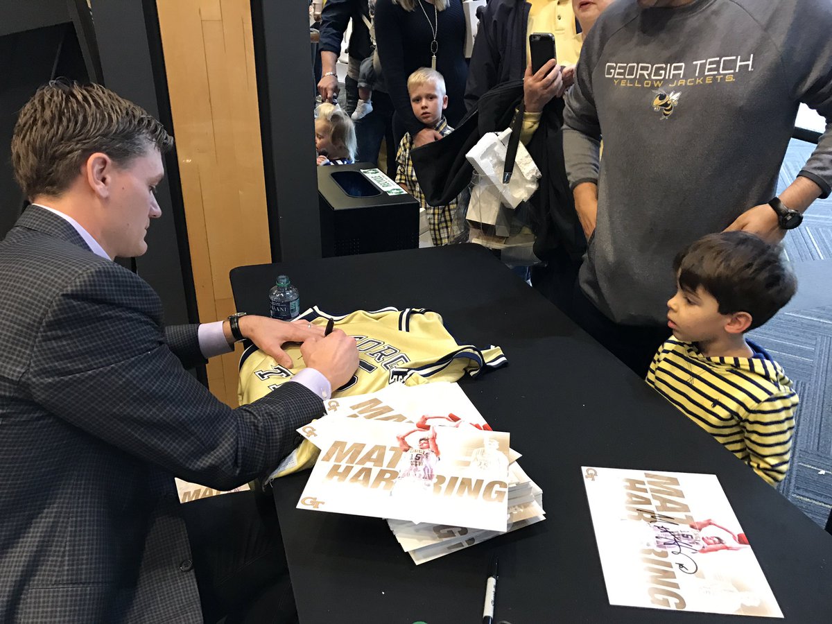 GTAthletics's tweet photo. Great to have @GTMBB legend @mharpring15 at McCamish today! #TogetherWeSwarm https://t.co/UHRARvM5fA