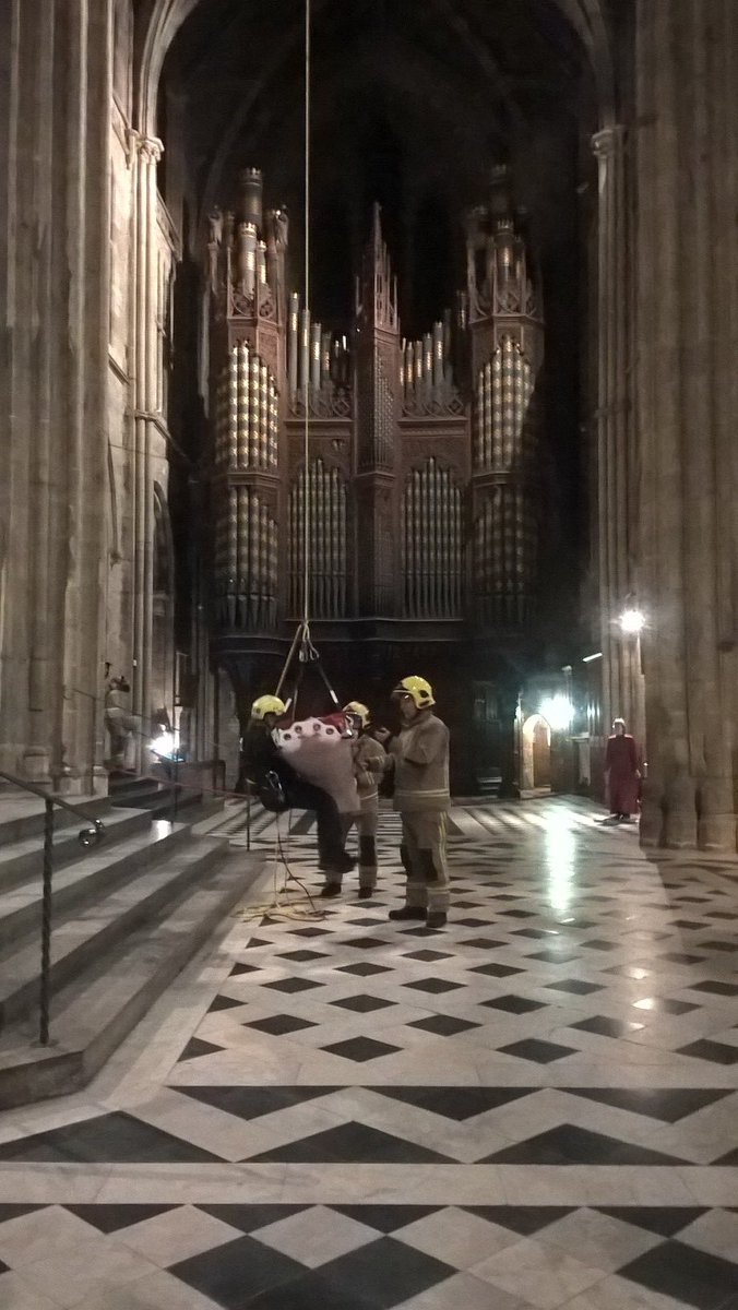 Technical and challenging job to rescue one male from bell tower, professional crews a credit to the community they serve