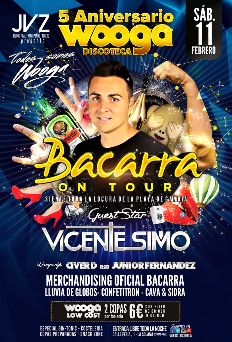 En menos de 3 HORAS !! C O M E N Z A M O S !! ¿¿ ESTAIS PREPARADOS ?? 5º -  A N I V E R S A R I O @ WOOGA DISCOTECA