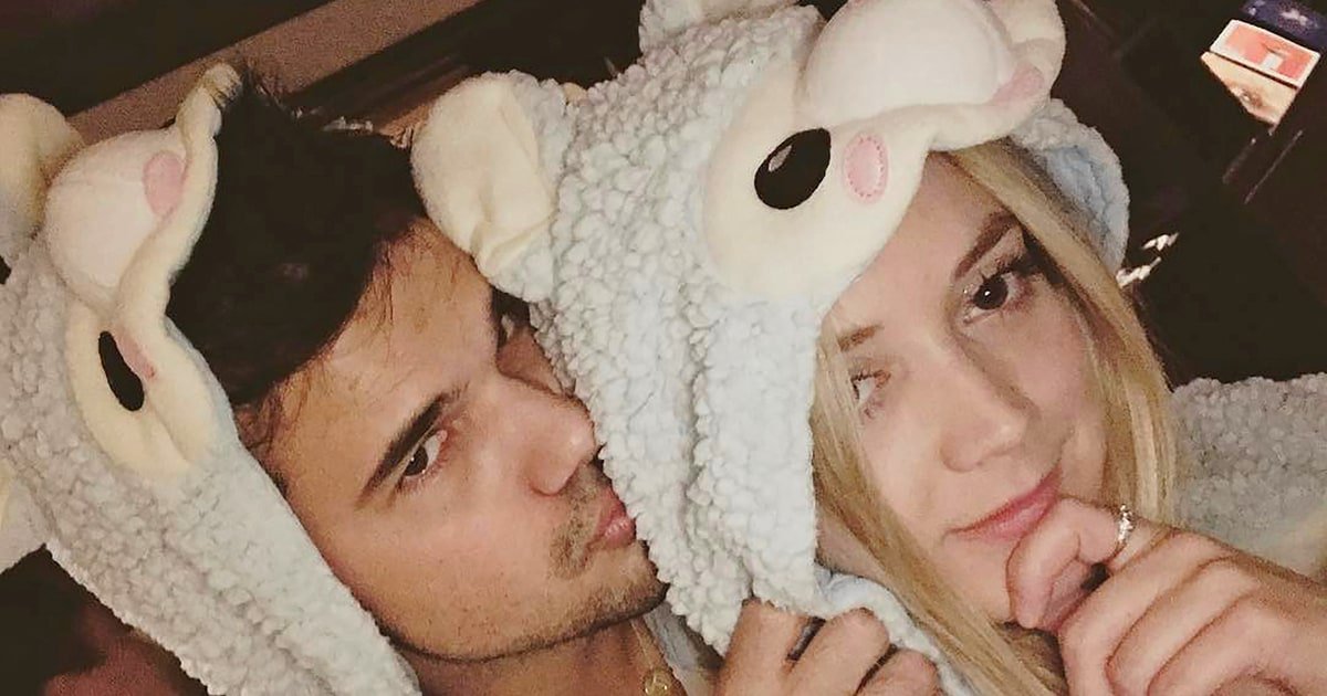 Billie Lourd and Taylor Lautner wear matching onesies as she wishes him a happy birthday:  