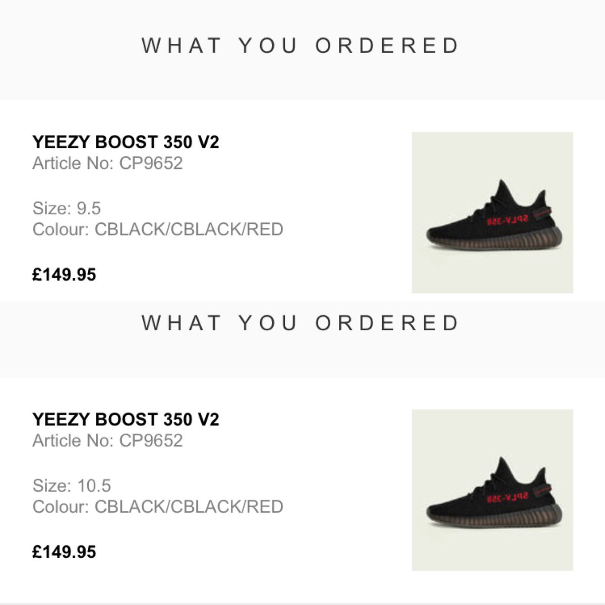 Adidas Yeezy Boost 350 v2 Black / Red Black BY 9612