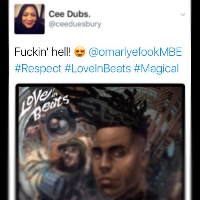 omarlyefookMBE's tweet photo. Possibly the best critique of the album so far 😂 thanks @Ceeduesbury #loveinbeats #omarlyefookmbe #scratchprofesser @freestylerecrds https://t.co/fCKeS4qQT1