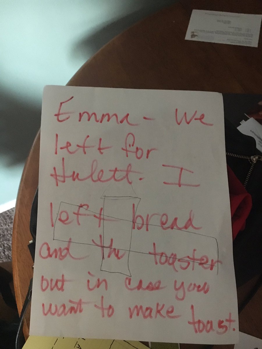 I woke up alone at Keaton's grandmas house and Vicky left this note for me