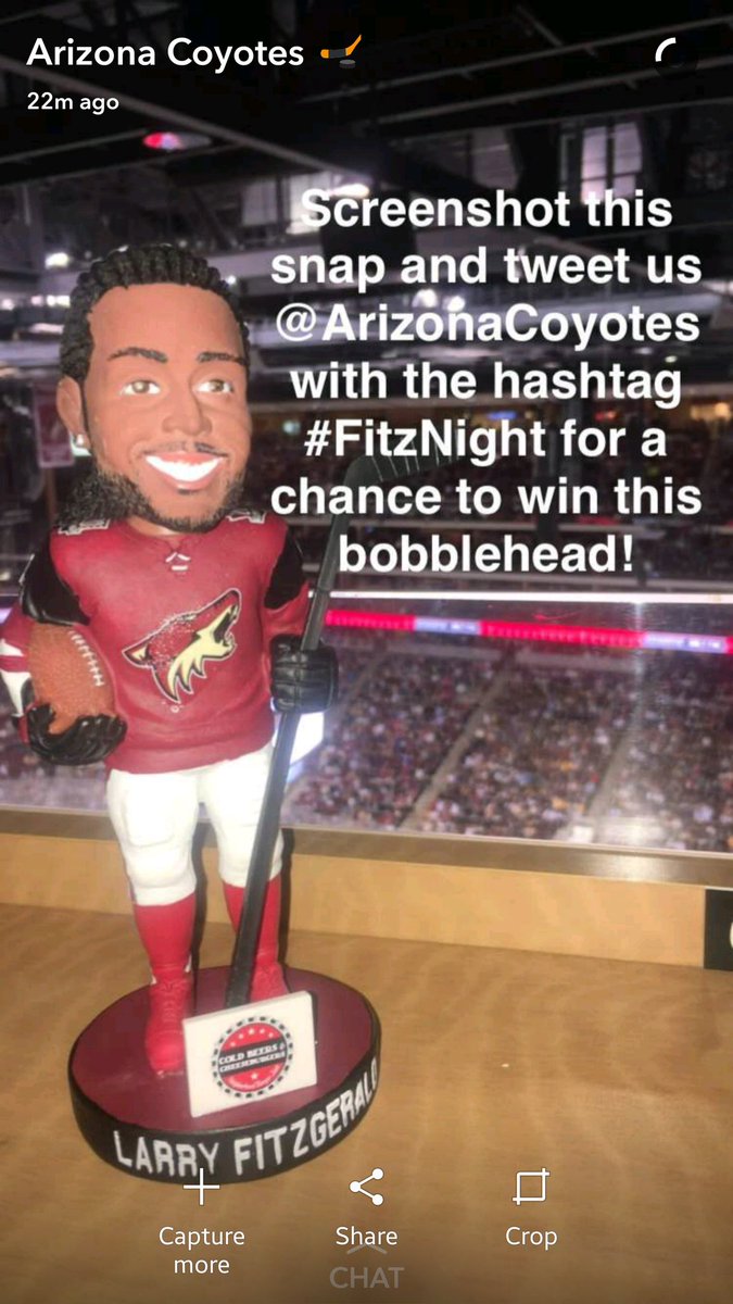 MJ143's tweet photo. @ArizonaCoyotes Missed getting my bobblehead cuz my mom is in hospital getting tumor removed. Bummed I'm missing games #FitzNight 🐾🚨🌵🚨🐾🌵🚨🐾 https://t.co/WfNsciRWIn
