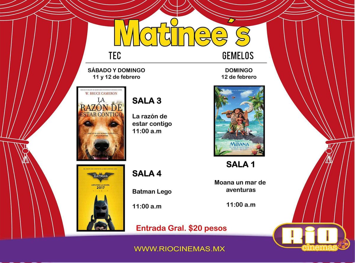 Los esperamos mañana en nuestro matinee #ElCineTradicionPiedrasNegras
