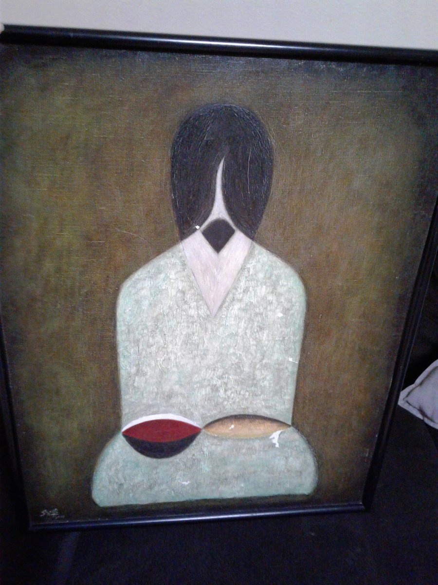 aglae_lee's tweet photo. I found this painting today at Goodwill. Who knows the artist and is it worth anything?   Sharifi 1958 bushonbe. #art #antique #painting https://t.co/J4NrLcXR8x