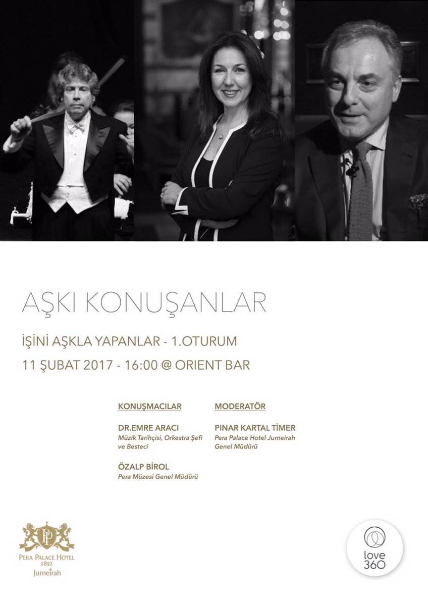 Aşkı Konuşanlar oturumlarının ilkinde  moderatör Sayın  Sayın Pınar Kartal Timer, Sayın Özalp Birol ve  Sayın Emre Aracı'yı ağırladı.