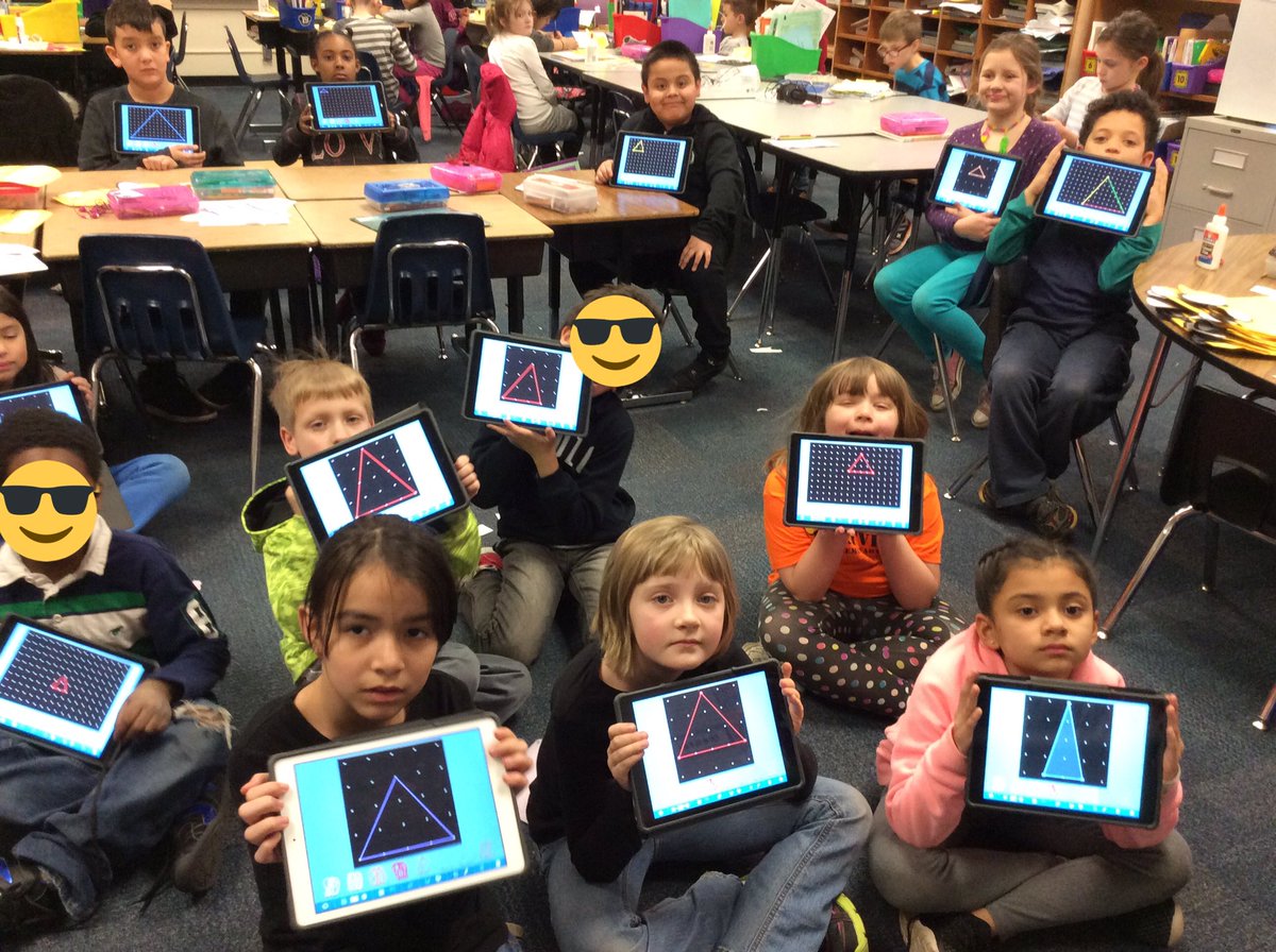 belindafro's tweet photo. Learning about 2D shapes attributes with #geoboardapp and a challenge 
@CrestviewSMSD #oursmsdstory https://t.co/uTKGPxsJFH