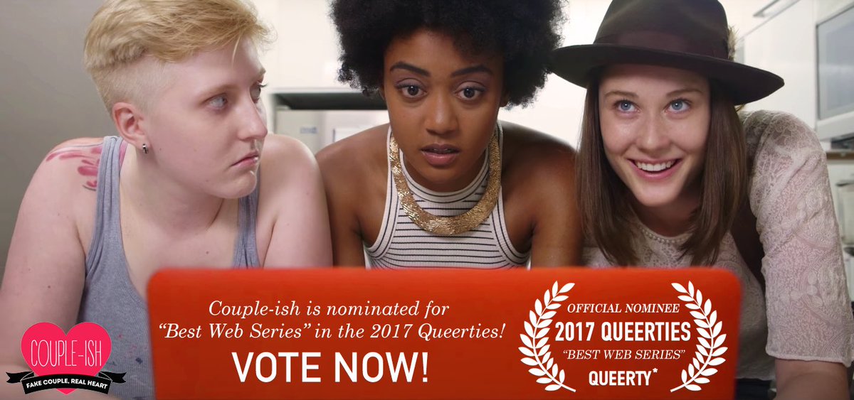 coupleish's tweet image. Couple-ish has been nominated for "Best Web Series" in the 2017 Queerties! Visit queerty.com/queerties2017/… to vote!