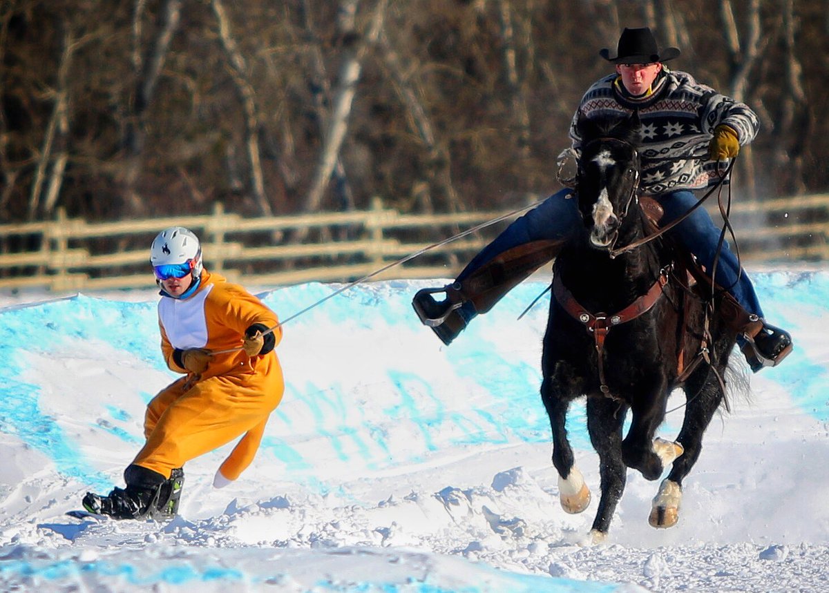 Horses and snowboards! #skijordue <a href="/calgarypoloclub/">Calgary Polo Club</a> <a href="/samazon77/">Sam Mitchell</a> <a href="/calgaryherald/">Calgary Herald</a>