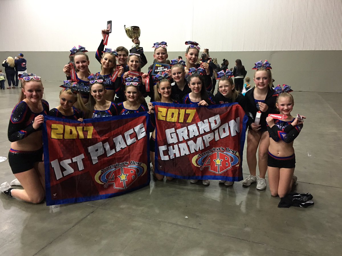 ShannonLazovski's tweet photo. Great job @TrilogyCheer Middles! 1st place, Best Tumbling &amp; Grand Champs at #AmericasBest @cobocenter today! #MiBizLove #Unstoppable https://t.co/pOyDBIJTSK
