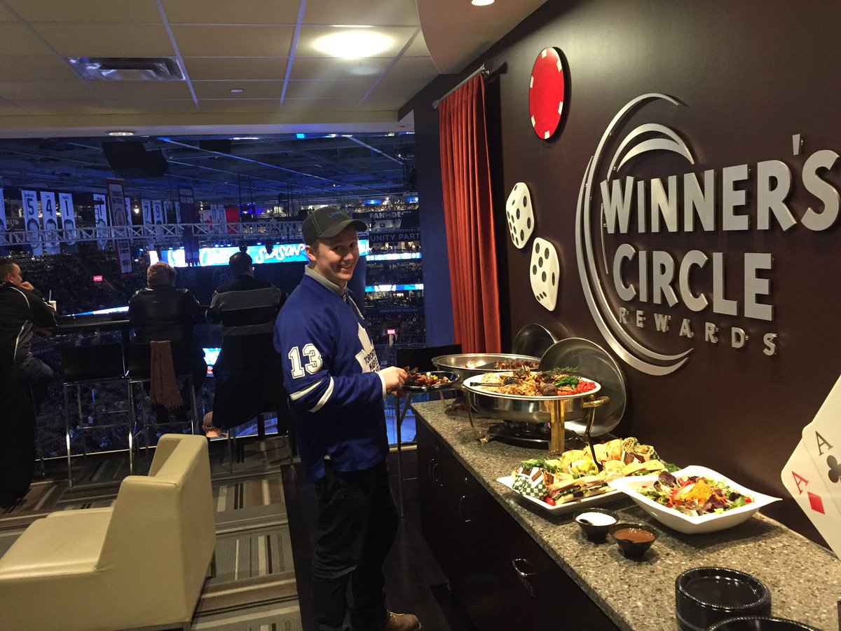 Boxed seats with dad and the brothers tonight #GoLeafsGo #thanksmom