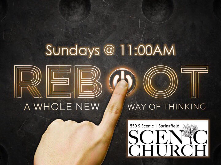 TJM_Jeni's tweet photo. | R E B O O T |

Join us as we wrap up a great study!
#ScenicChurch
#ContagiousHope
#RadicalTransformation
#LifeAlteringLove https://t.co/S1nmwj4vBs