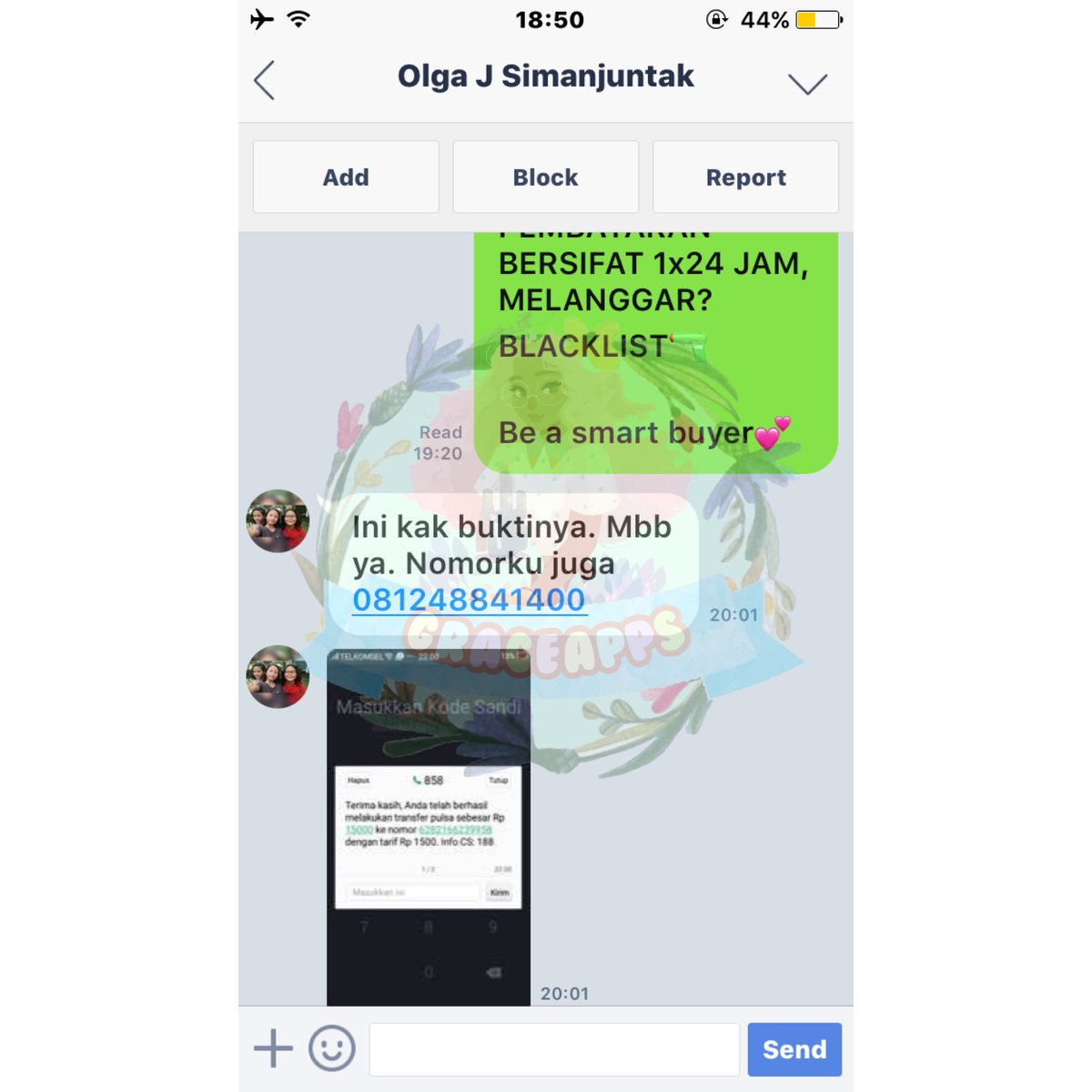 GraceApps_'s tweet photo. TESTI GRACEAPPS 😍
Yuk, order juga yuk biar samaan kayak mereka 😋
Disini ada harga ada kualitas loh! 
Ini testi order apps dan join resell 🤗 https://t.co/B1AafLTPLX