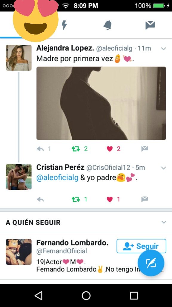 QueenAleLopez's tweet photo. Wuaw😱👶.
Sigueña en camino😭✨.
#DimosCuantosMesesTiene👶 
@CrisOficial12 https://t.co/Nl9mazBHN8