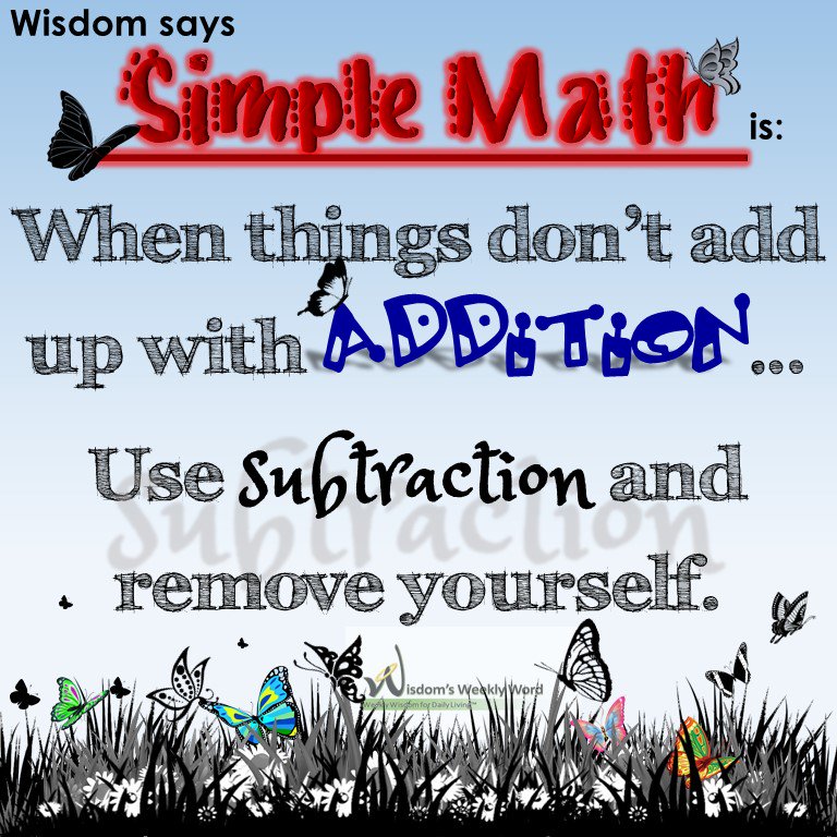 wisdomsweekly's tweet photo. https://t.co/RGHlrWU3cC
#WisdomGetSome #Addition #Subtraction #FaithfulWitness #WeeklyWisdom4DailyLiving #WisdomsFeature #Understanding https://t.co/B8pSx2iIuu