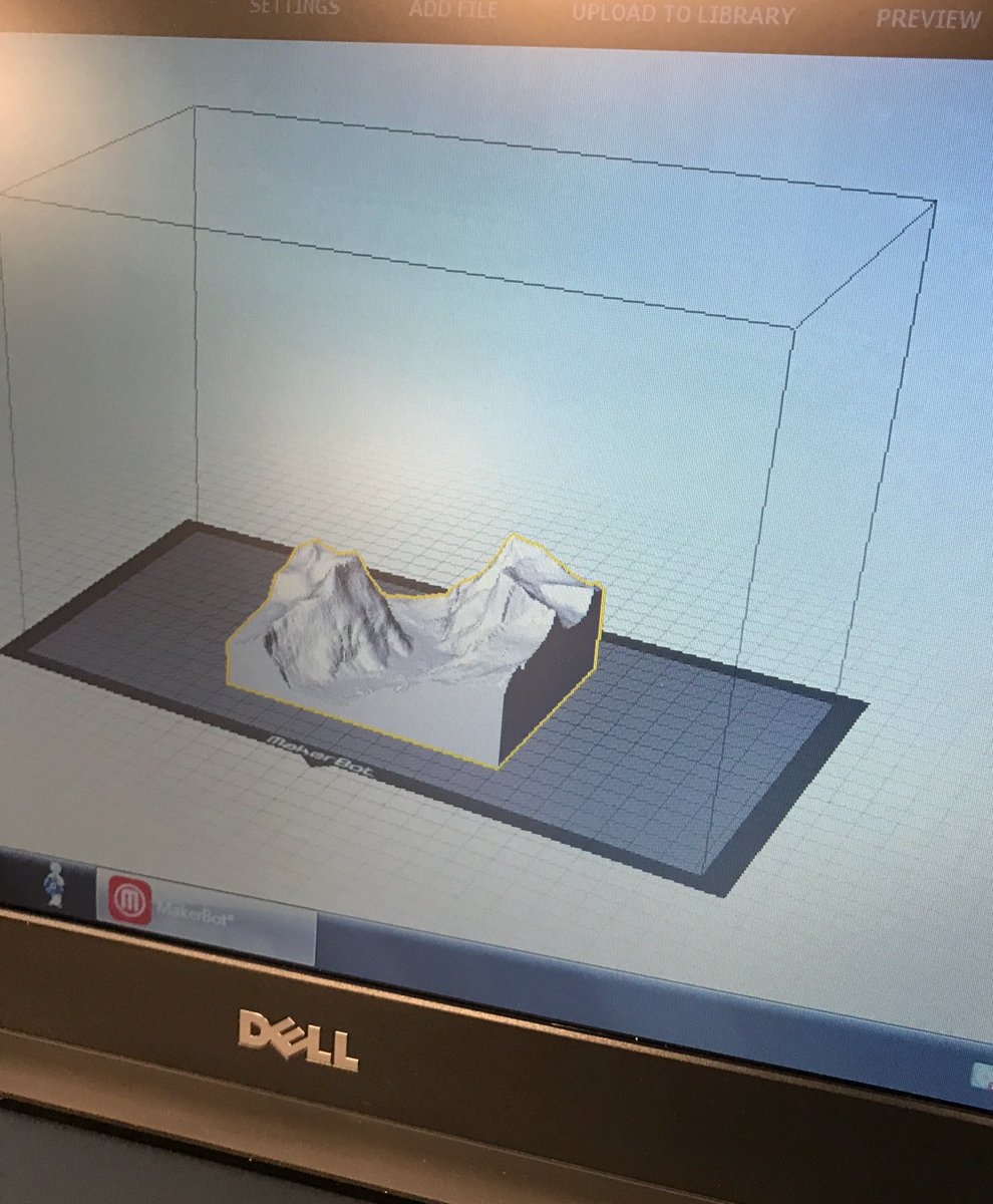 tiffers1919's tweet photo. We use a 3D printer to create and print different models. Here they are creating and printing landforms!#CreateChangeEDU https://t.co/XVpHo85Yep