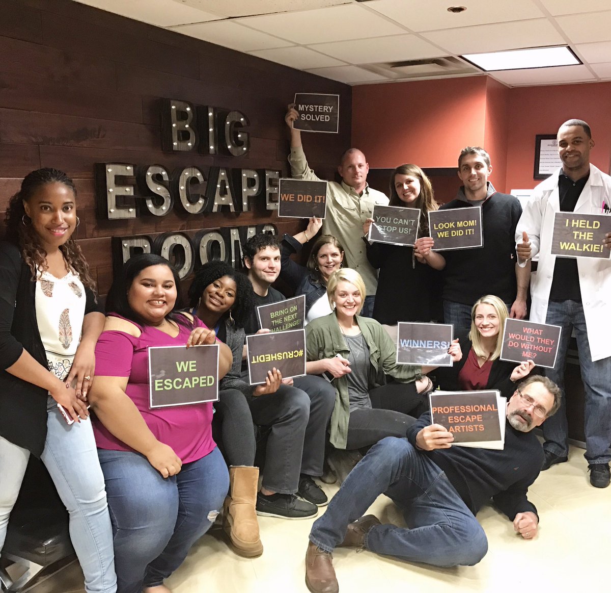 KatieBeasleyATL's tweet photo. We escaped (with about a minute to spare!) Such a fun way to celebrate a couple of birthdays! Thanks @bigescaperooms!! 🔒 https://t.co/bsgVEvKgfB