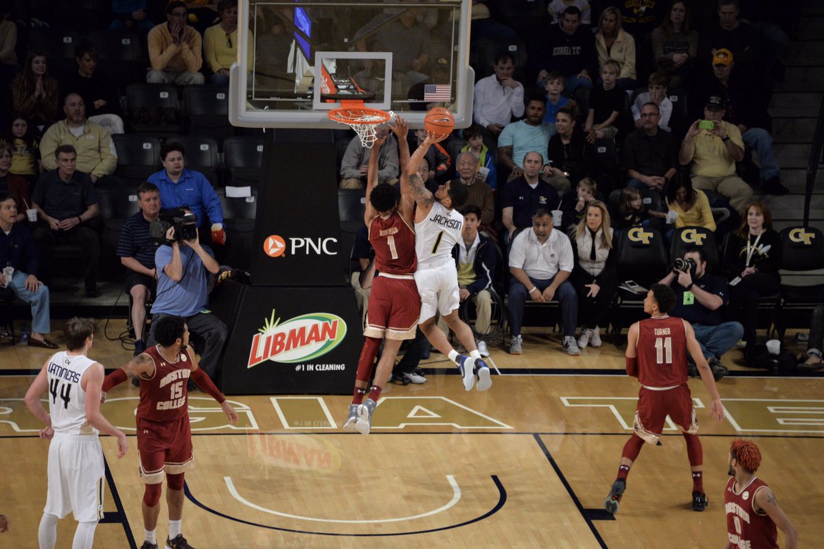 sethwllard89's tweet photo. A few more photos from tonight's Georgia Tech Basketball win over Boston College! @GTMBB #GeorgiaTechBasketball #YellowJackets https://t.co/lpeKnMZZim