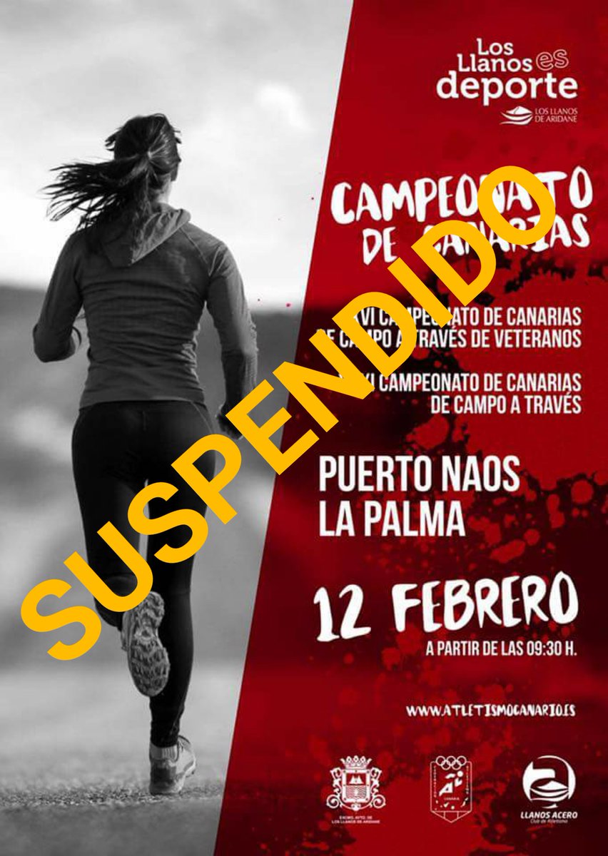 ClatorOrotava's tweet photo. Suspendido el Cto Canarias de Campo a Través. Si no hay retrasos o cancelaciones, nuestros atletas regresan en el vuelo de las 16:00 h. https://t.co/uR9CBq1hht