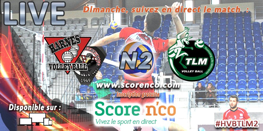 HarnesVB's tweet photo. LIVE SCORE - RDV à 16H sur @Score_nco pour suivre le match #HVBTLM2 ! @@HarnesVB /@TLMVolleyBall https://t.co/HrjEfb8c8p