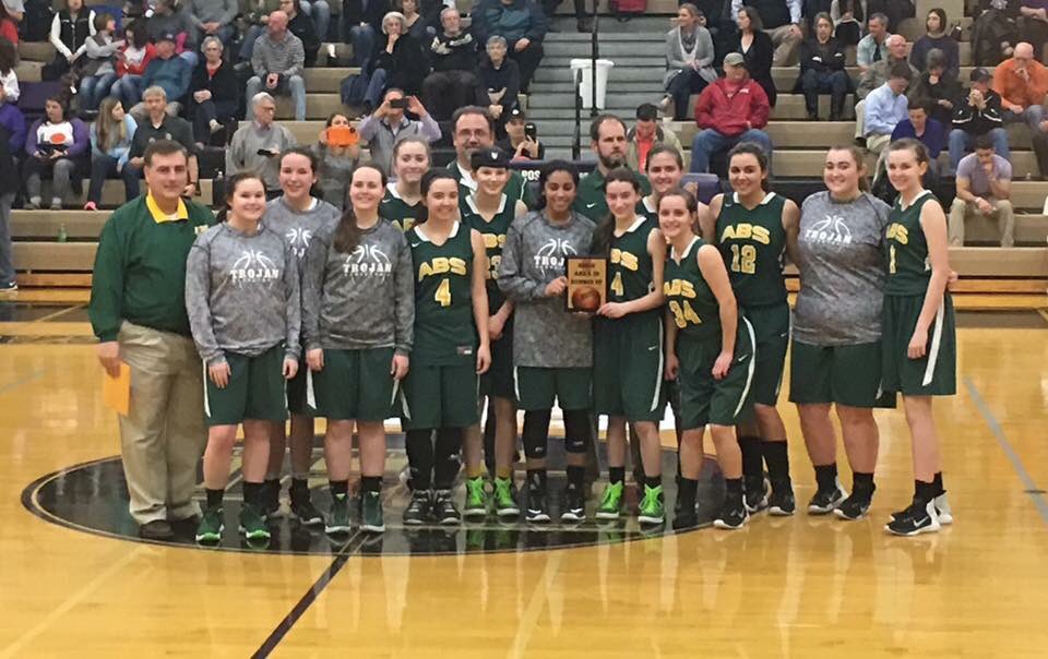 ABSTrojansBball's tweet image. Lady Trojans following Area Finals game on Friday night.