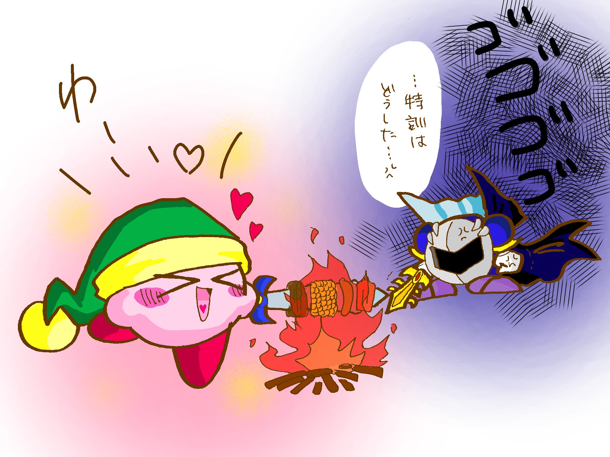 銀河 決戦の4 3 5 カービィ版深夜のお絵かき60分一本勝負 とんでもなく遅刻ですが 3 皆さんのソード カービィちゃんカッコイイなぁ 白目 T Co H9zzwqmvtd Twitter