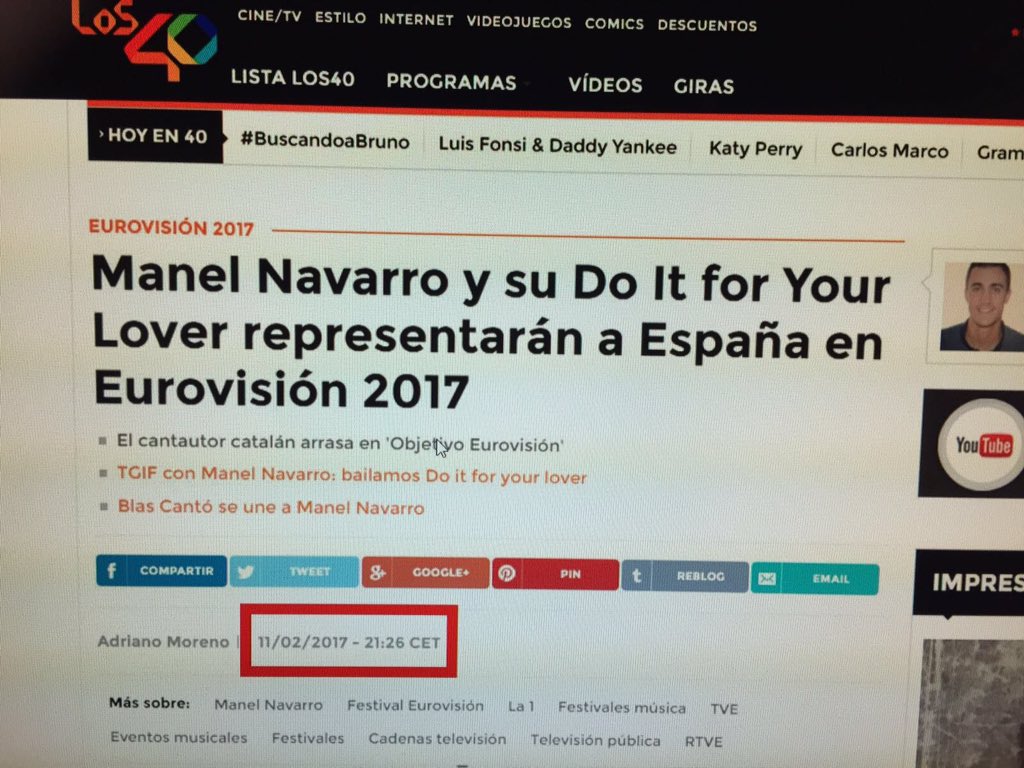 DAVIDASCANIO1's tweet photo. @EqInvestigacion noticia por error de los 40 principales media hora antes de comenzar el programa. Empezó a las 22h publicado 21:26 h https://t.co/DYorERzDWS