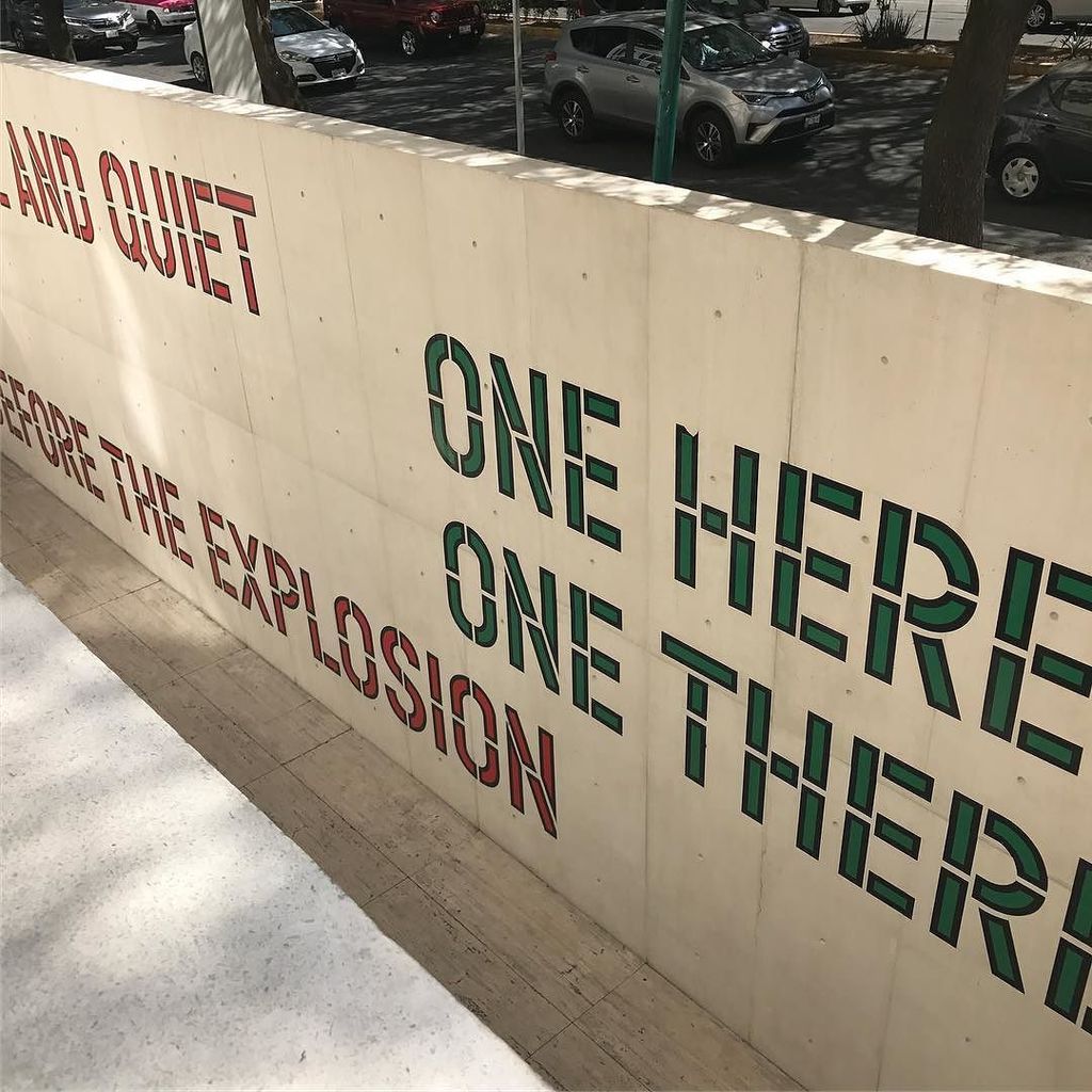 ASPpsu's tweet image. Lawrence Weiner&apos;s text pieces were placed around Mexico City as part of Zona Maco... ift.tt/2lC8Til