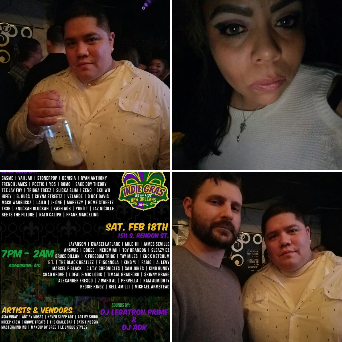 throwemC's tweet photo. Yes yes ya'll! #NOLAWECOMING #ChiNativeEnt s/o @indiegras da crew @idealraps @miclogik @jordan.cruz16 #musicfestival #NewOrleans https://t.co/KJIfAESNGq