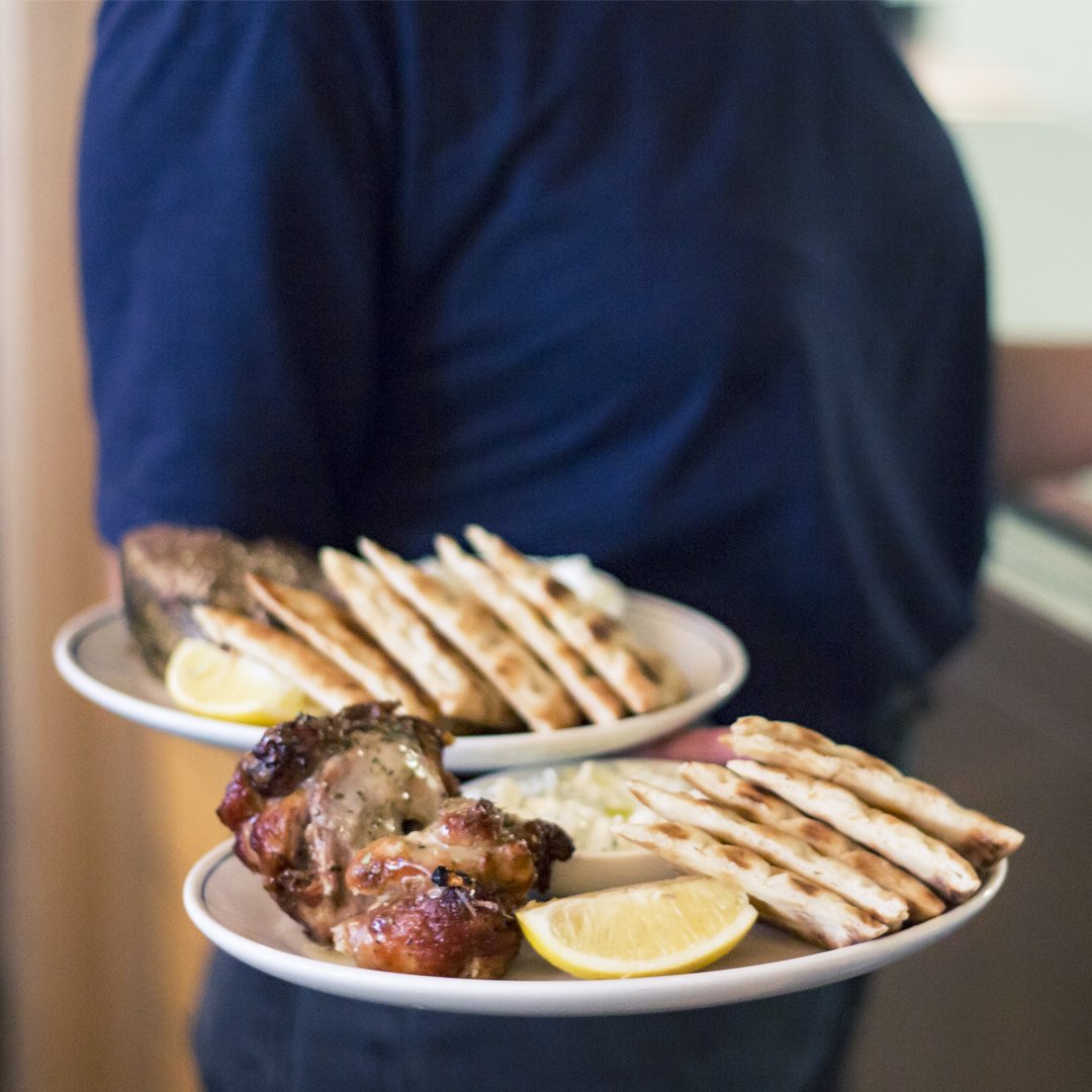 Our plates dressed in their Sunday best, ready for some intense knife, fork and finger action. #sunday #sundayfunday #greekfood #foodie