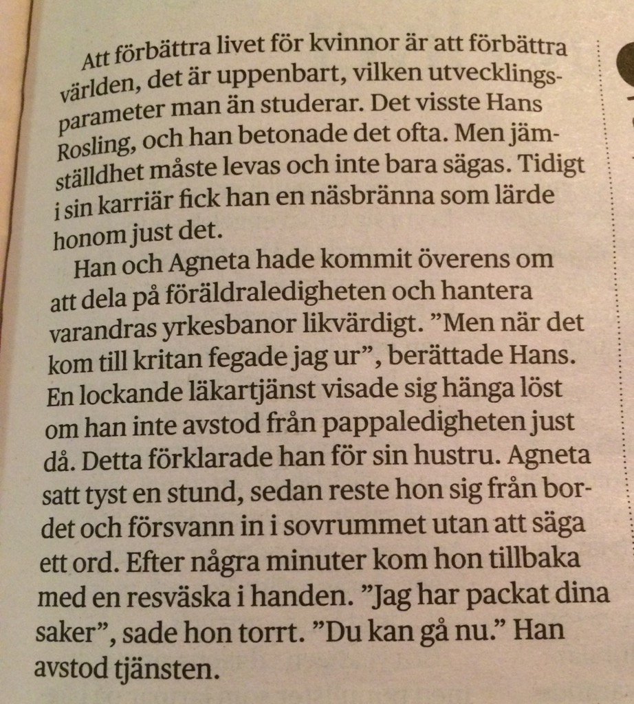 Hur Hans Rosling blev jämställd - ur <a href="/dagensnyheter/">Dagens Nyheter</a> lördag 11/2