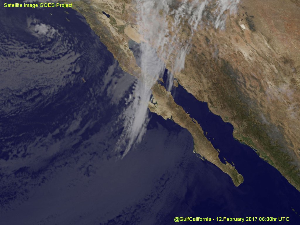 Satellite image GOES Project pass 12.February 2017 06:00hr UTC <a href="/GulfCalifornia/">Gulf of California</a>  #SeaofCortez <a href="/BajaPeninsula/">Baja Peninsula</a>